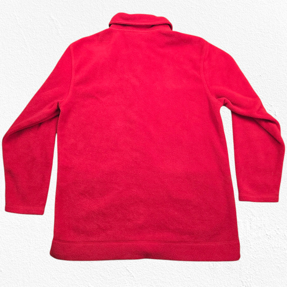 Y2K Vintage Cherry Red Collared Button Down Vibrant Fleece Jacket Size Medium - Picture 10 of 10